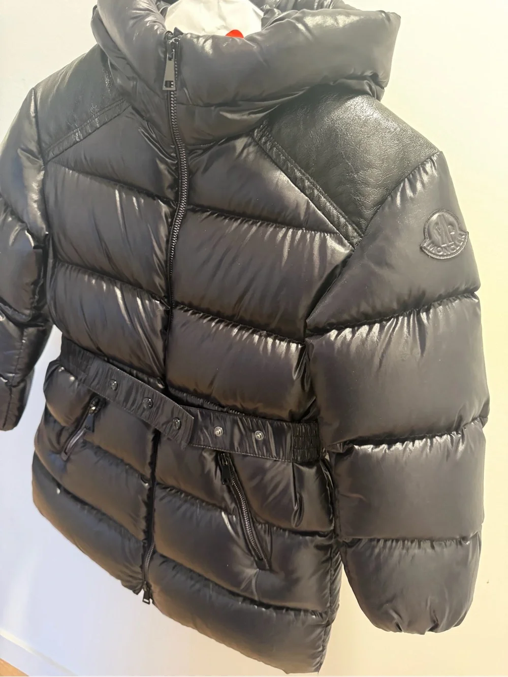 Moncler Kids Black Hooded Quilted Puffer Jacket